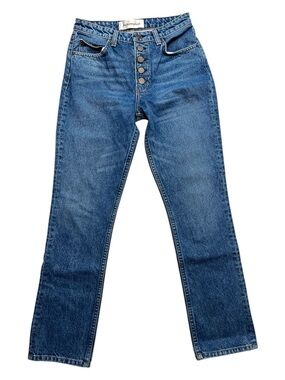 Reformation High-Rise Button-Fly Straight Jeans size 25